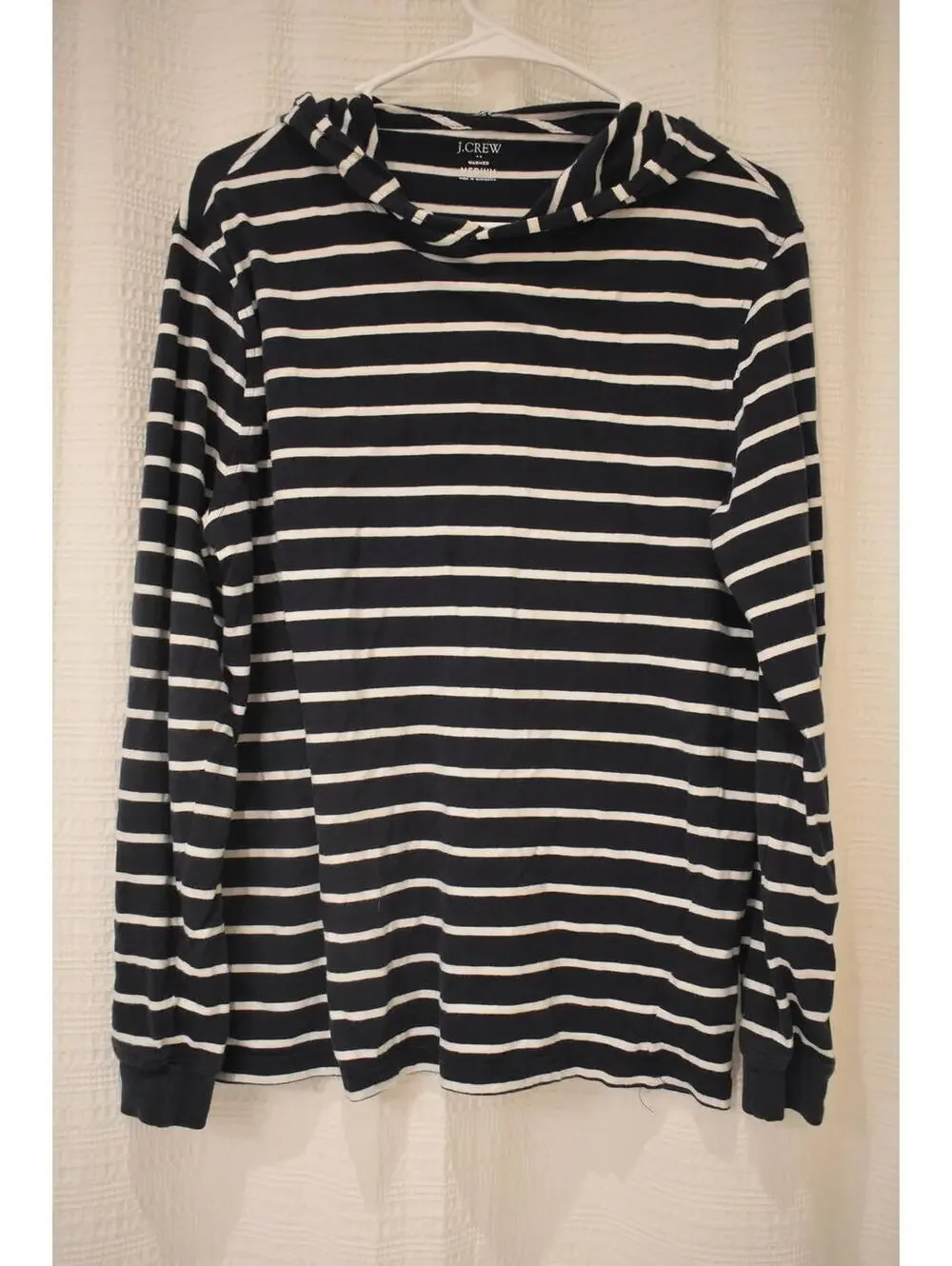 J.Crew Striped Hooded Long Sleeve Shirt Medium